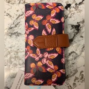 Time and Tru butterfly Slim Card Wallet , Checkbook , License etc